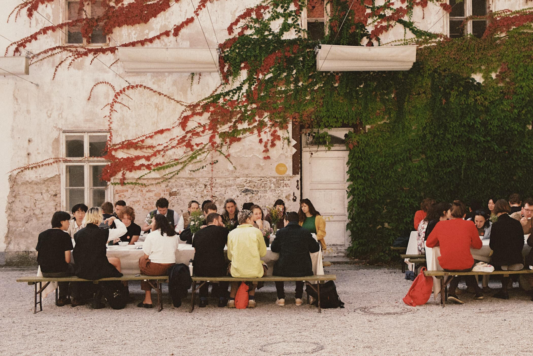 Lunch in the MAO courtyard during Naive Yearly 2024